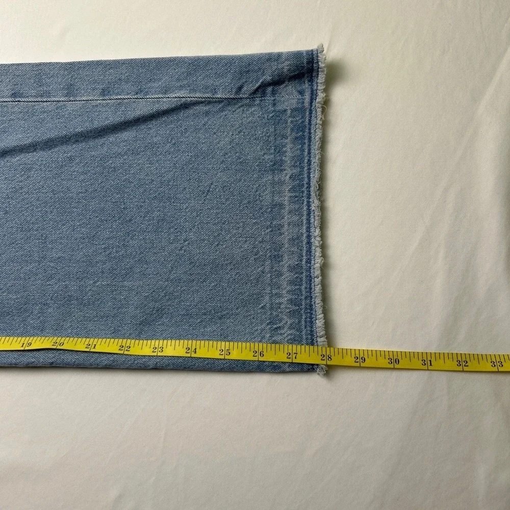 Old Navy Kids Baggy Wide Leg Jean Light Wash 16 High Rise Distressed Raw Hem NEW
